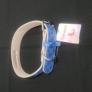 🤯3/$12 Yikeyo Blue Checkered Dog Collar NWT